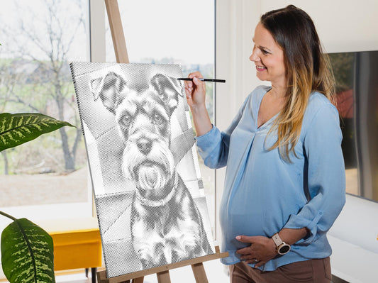 Mal-med-prikker - Schnauzer