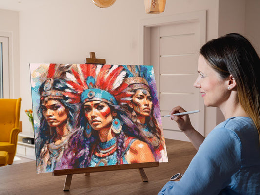 Diamond Painting - Tre smukke indiske kvinder