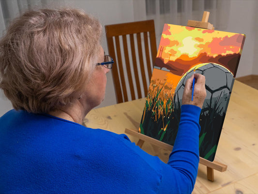 Paint by Numbers - Fodbold ved solnedgang