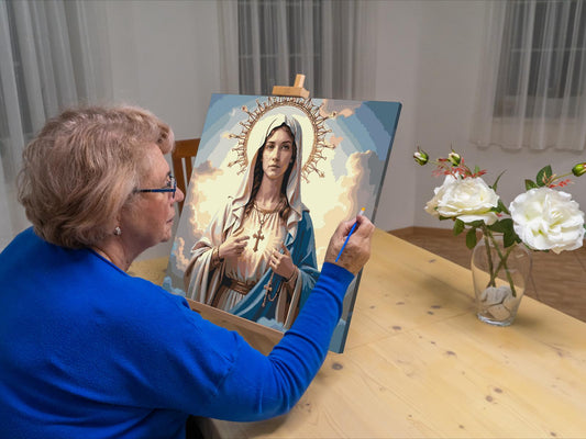 Paint by Numbers - Maria med et kors