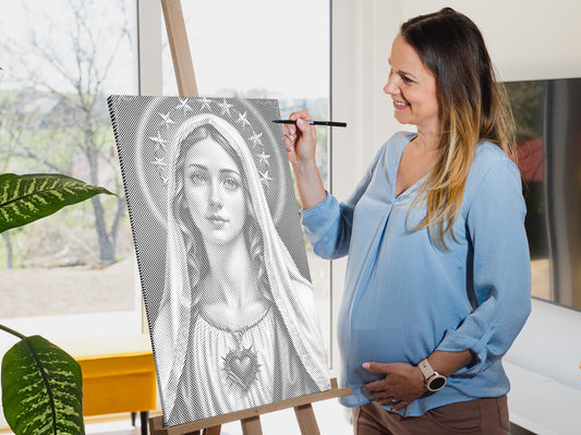 Mal-med-prikker - Mary med et hjerte