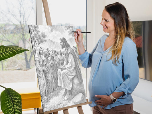 Mal-med-prikker - Jesu Prædiken i Skoven