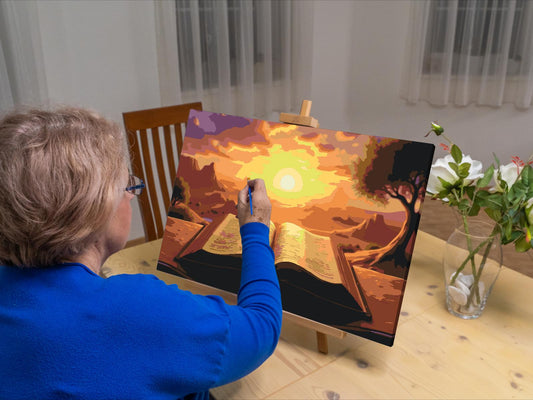 Paint by Numbers - Bibelen ved solnedgang