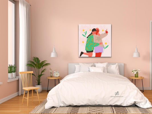 Diamond Painting - Illustration - Bedste venner