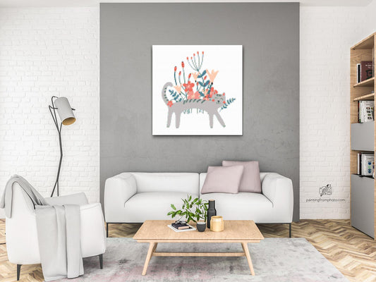 Diamond Painting - Illustration - Grå kat