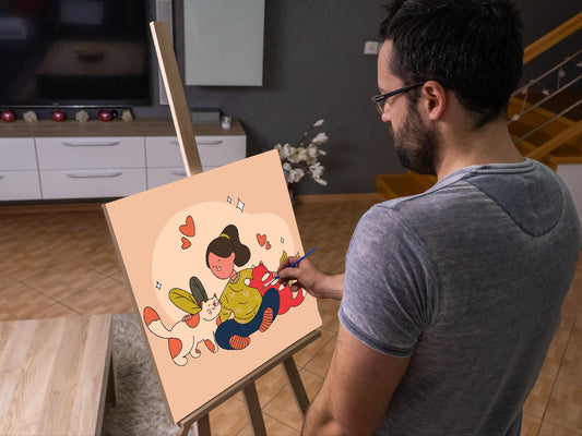 Paint by Numbers - Illustration - Kærlighed til katte