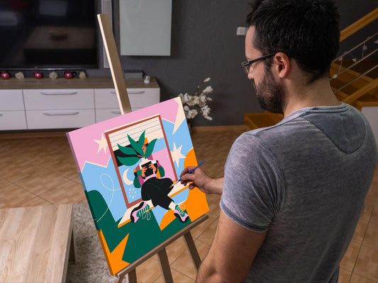 Paint by Numbers - Illustration - Pige ved vinduet