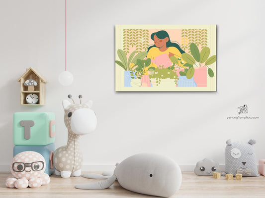 Paint by Numbers - Illustration - Pasning af stueplanter