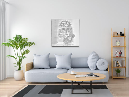 Mal-med-prikker - Illustration - Te ved vinduet