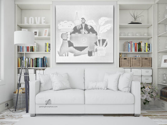 Mal-med-prikker - Illustration - Hjemmearbejde