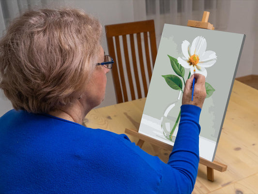 Paint by Numbers - Minimalistisk hvid blomst