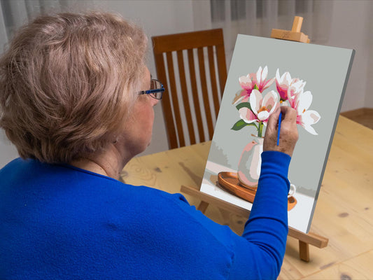 Paint by Numbers - Magnoliablomster i en vase