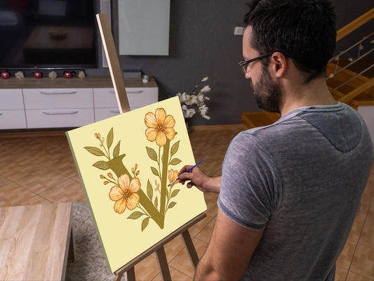 Paint by Numbers - Bogstav V - Blomstermønster
