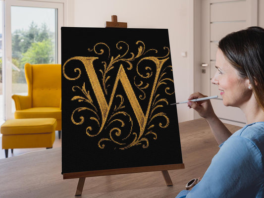 Diamond Painting - Bogstavet W