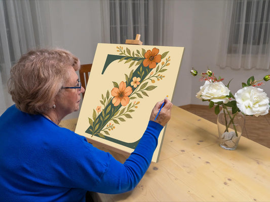 Paint by Numbers - Bogstav Z - Blomstermønster