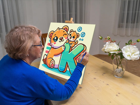 Paint by Numbers - Bogstavet K – Med et dyr