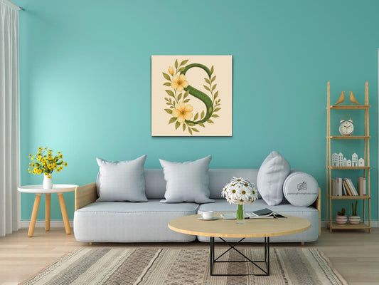 Diamond Painting - Bogstav S - Blomstermønster