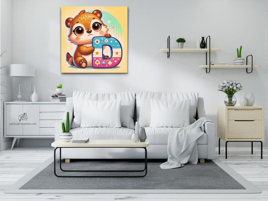 Diamond Painting - Bogstav D – Med et dyr