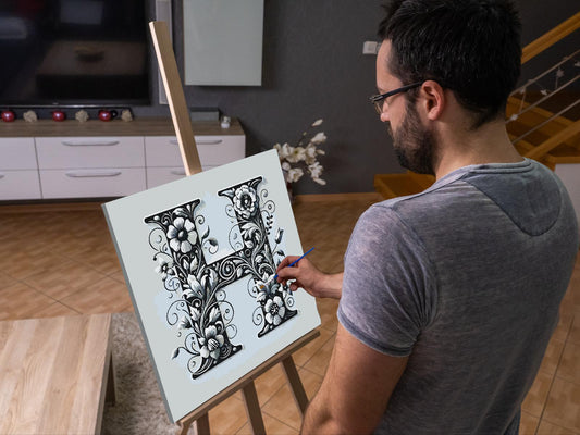 Paint by Numbers - Bogstav H - Blomstermønster