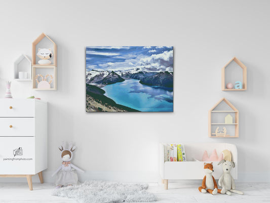 Diamond Painting - Sneklædte bjerge ved søen
