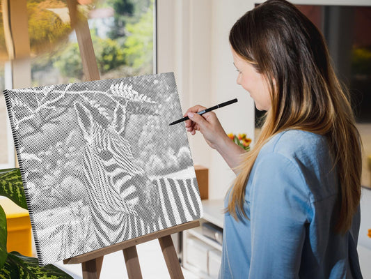 Mal-med-prikker - Vild Zebra