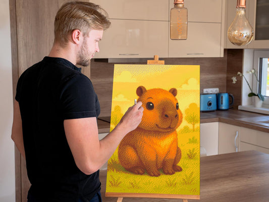 Diamond Painting - Capybara på engen