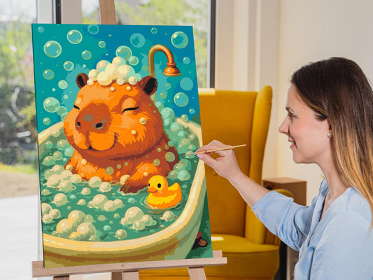 Paint by Numbers - Capybara i badekarret
