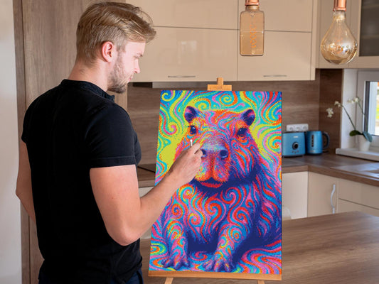 Diamond Painting - Psykedelisk kapybara