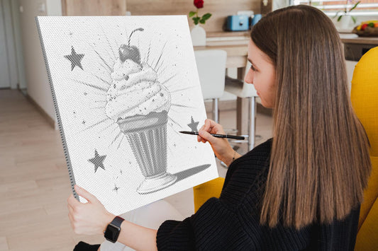 Mal-med-prikker - Popkunst - Is-sundae
