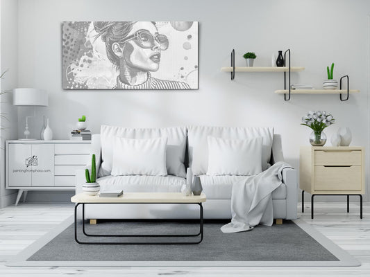 Mal-med-prikker - Pop art - Moderne kvinde