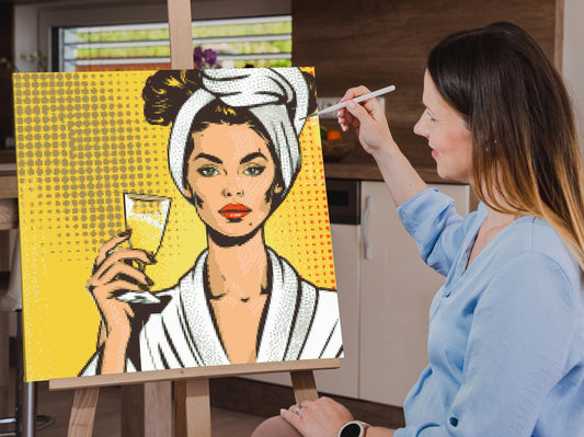 Diamond Painting - Pop art - Wellness og prosecco