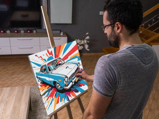 Paint by Numbers - Pop art - Blue Car