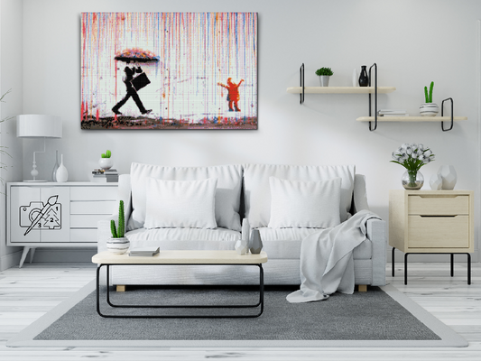Diamond Painting - Banksy - Farverig regn