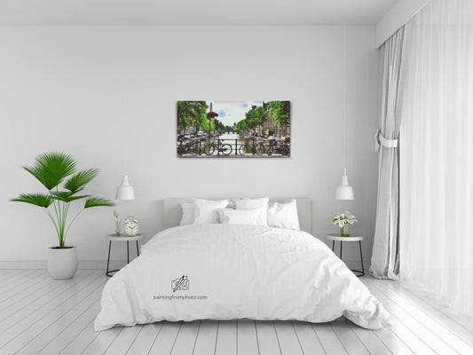 Diamond Painting - Udsigt fra broen ved Amsterdam - Holland