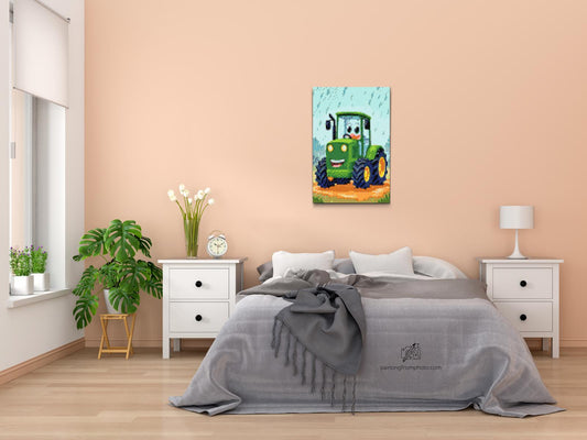 Diamond Painting - Grøn traktor til børn