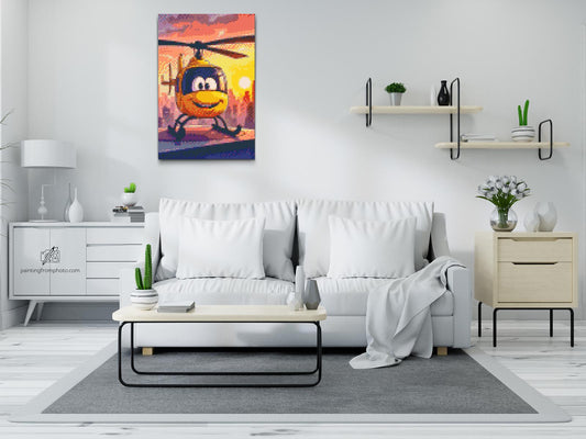 Diamond Painting - Gul helikopter til børn