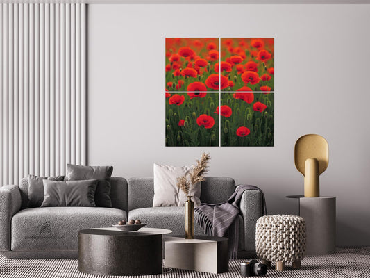 Diamond Painting - Valmuesymfoni (sæt af 4 lærreder)