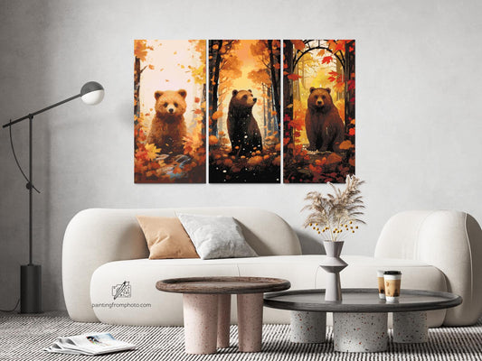 Diamond Painting - Livet af en bjørn (sæt af 3 lærreder)