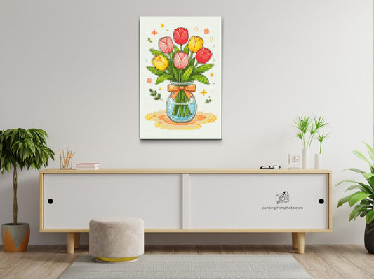 Diamond Painting - Pastel tulipanbuket