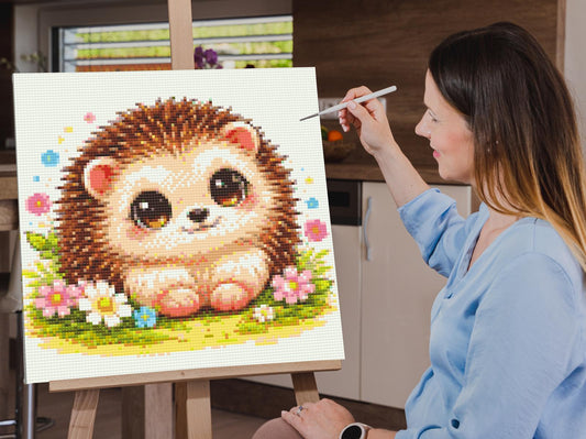 Diamond Painting - Pindsvin med Store Øjne