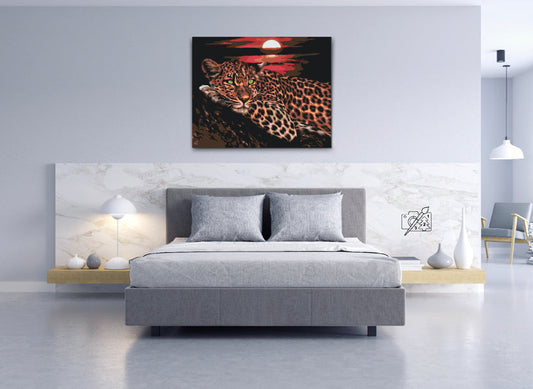 Paint by Numbers - Leopard ved solnedgang
