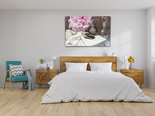 Diamond Painting - Lommeur og pæon