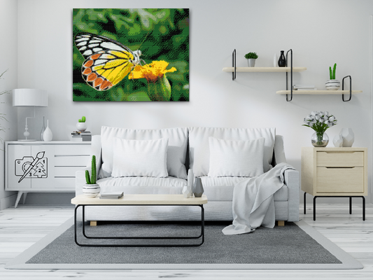 Diamond Painting - Sommerfugl på en gul blomst