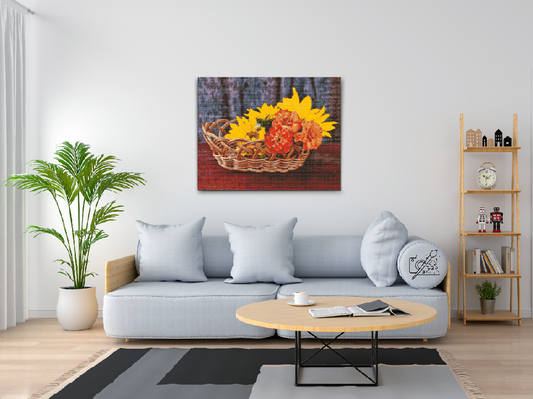 Diamond Painting - Kurv med blomster