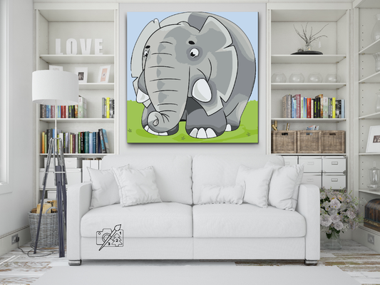 Paint by Numbers - Rund elefant