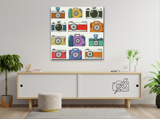 Diamond Painting - Farverige kameraer