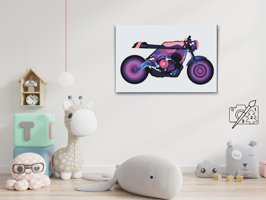 Paint by Numbers - Stilfuld motorcykel