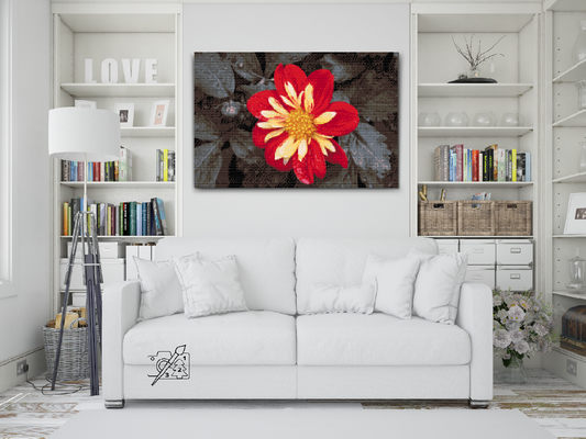 Diamond Painting - Rød Blomst