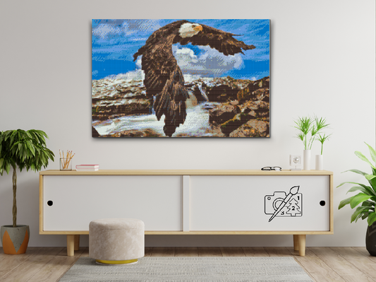 Diamond Painting - Ørn ved vandfaldet