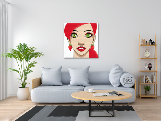 Diamond Painting - Kvinde med jordbærøreringe